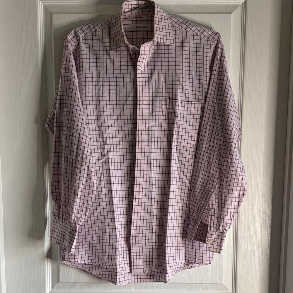 Pierre Cardin Pink and Black Check Dress Shirt